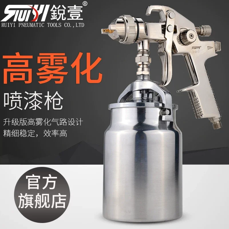 Ruiyi Ab-17G Ab-17S Paint Spray Gun with Suction System, Pneumatic Eco-Friendly Car Spray Gun with High Atomization