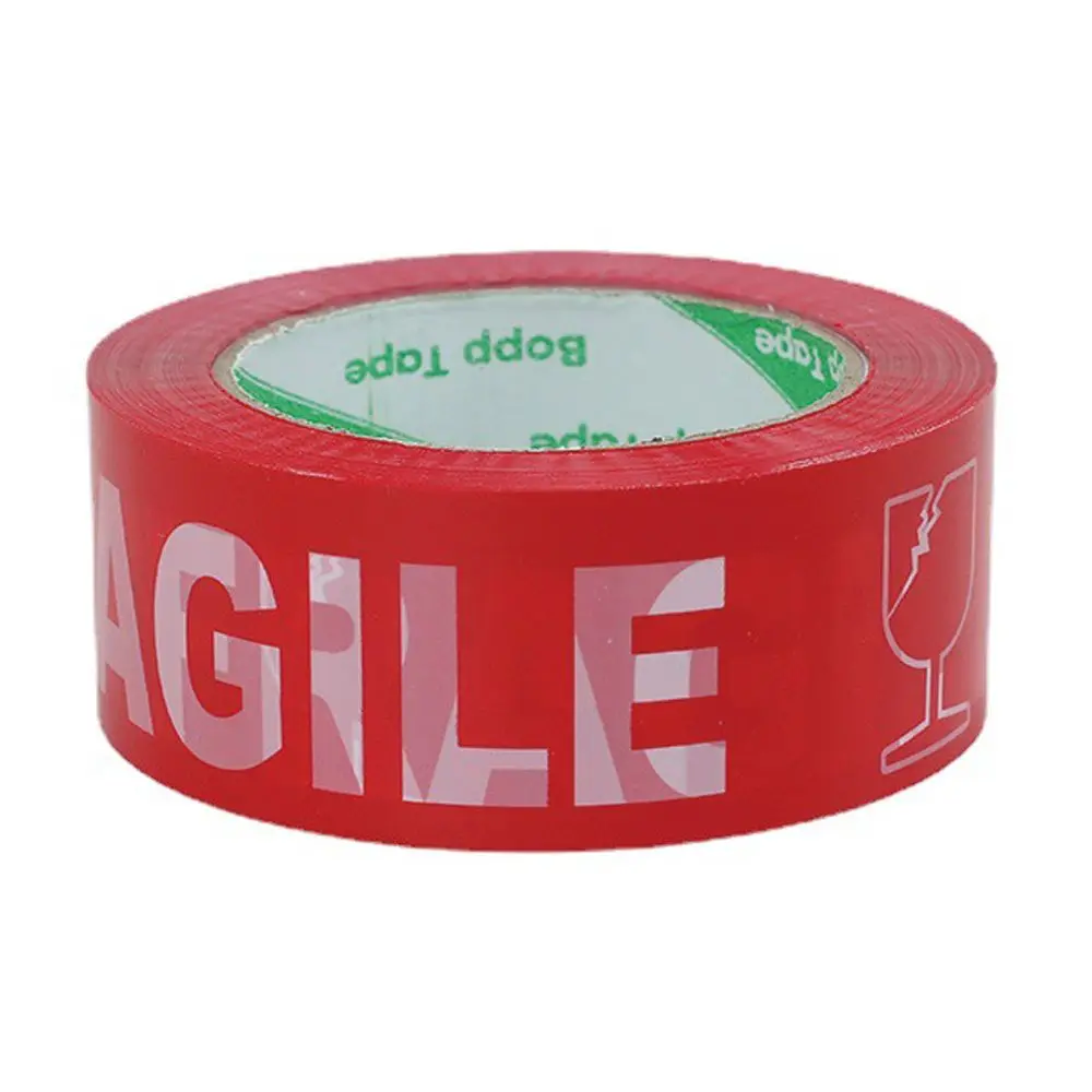 شريط لاصق متين من الكرتون اللوجستية الحمراء، شريط تحذيري هش