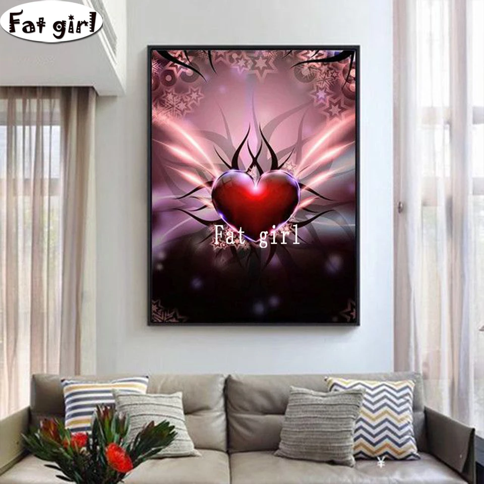 5D Diamond Painting Full Drill Round Fantasy Red Love Diamond Embroidery Sale Flower Mosaic Cartoon Cross Stitch Home Decor