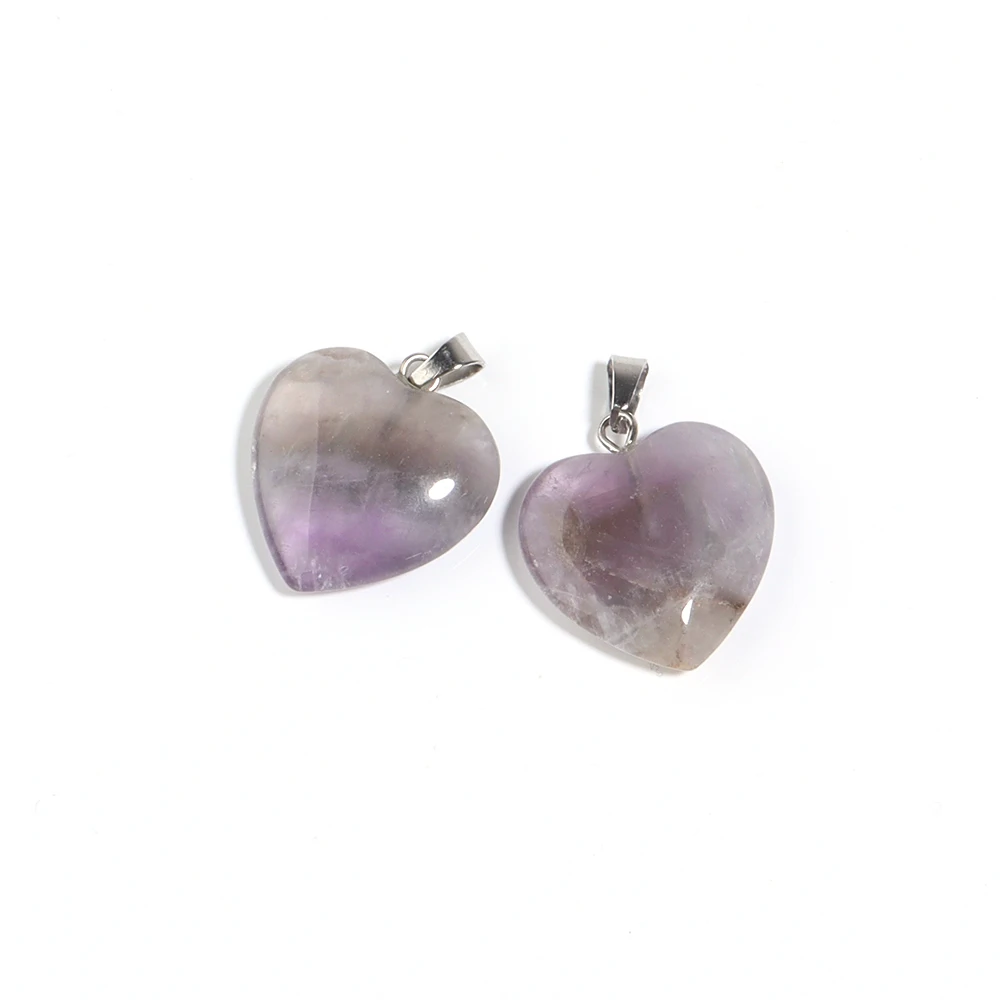 Natural Stone Mix Color Heart Shape Charms for DIY Making