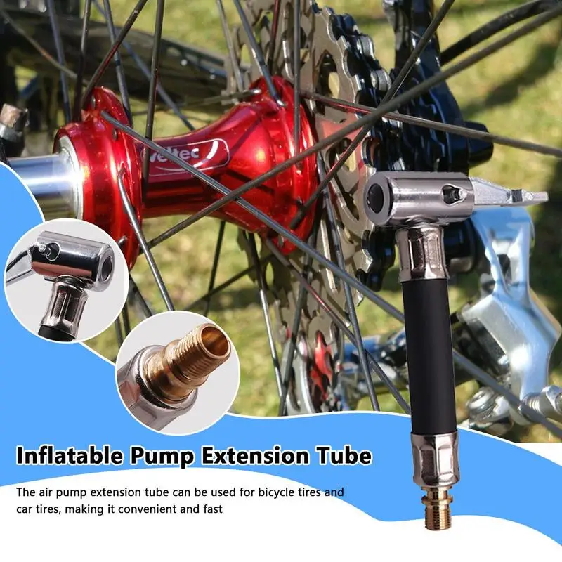 Car Tire Inflator Hose Air Pump Extension Tube Adapter Can Be Deflated Air Chuck Lock for Motorcycles Bike Tyre Inflatable Tubes