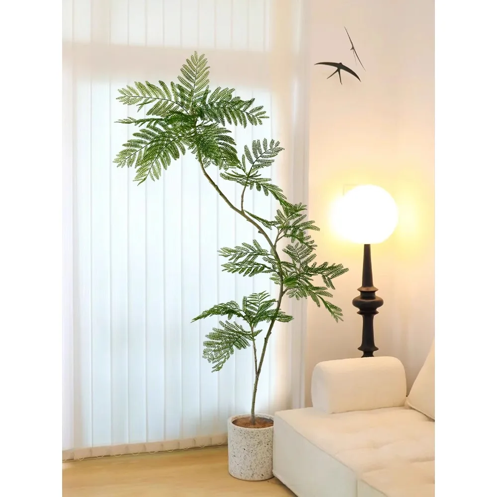 Artificial green plants, bionic plants, soft decoration jacaranda, high-end light luxury, indoor living room ornaments, cream wi