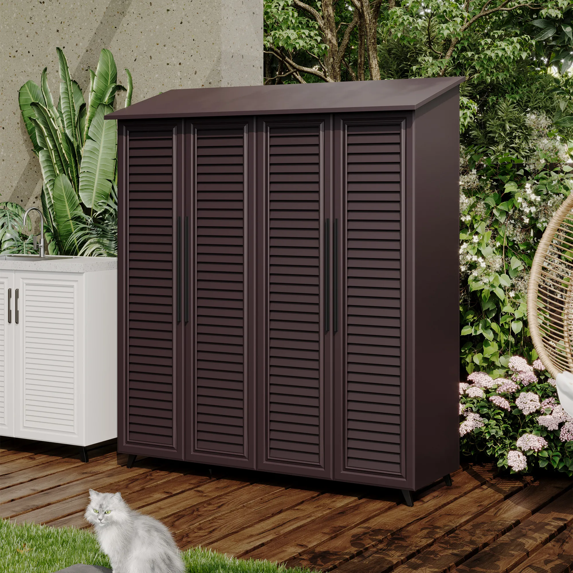 

All aluminum alloy outdoor villa garden tools courtyard storage balcony storage cabinet