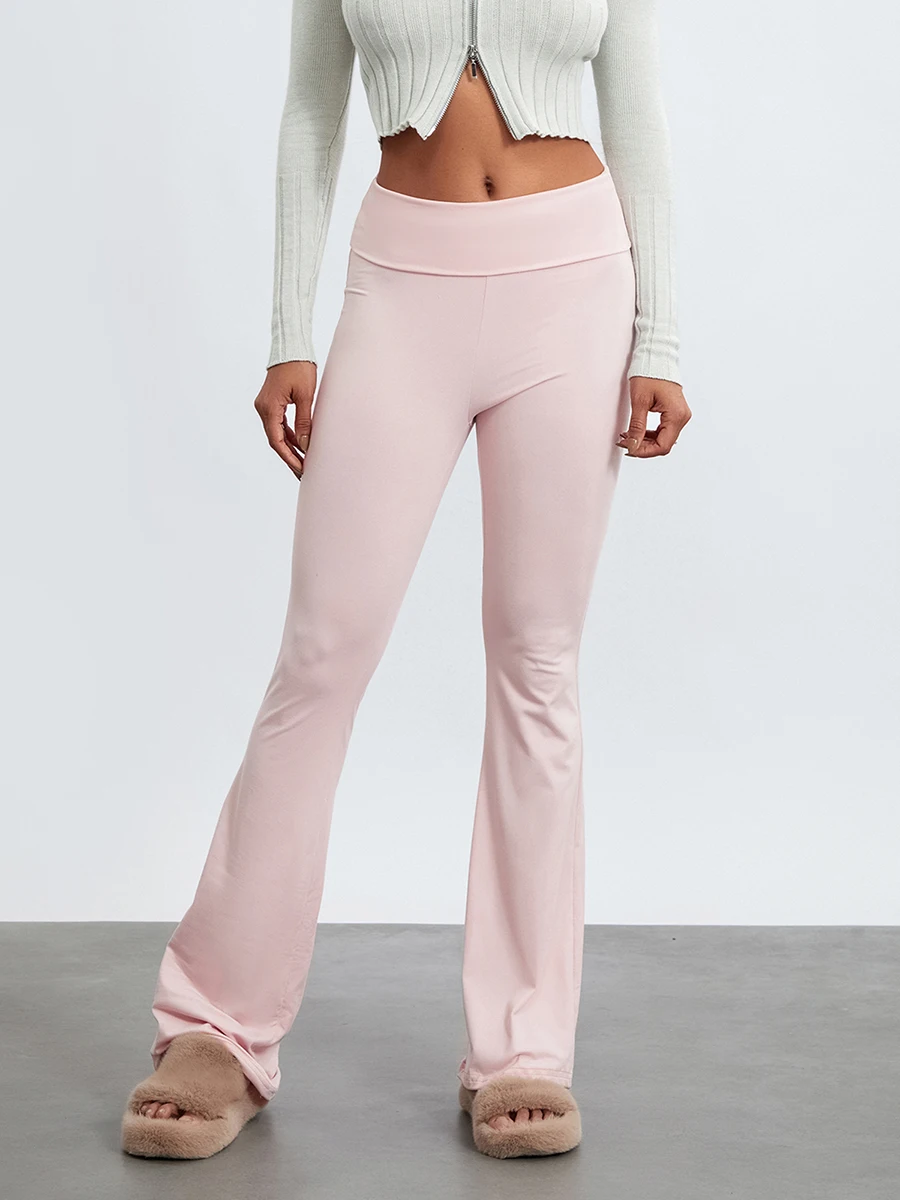 Leggings Acampanados para mujer, pantalones de chándal de cintura alta, pantalones de Yoga con Control de barriga Bootcut