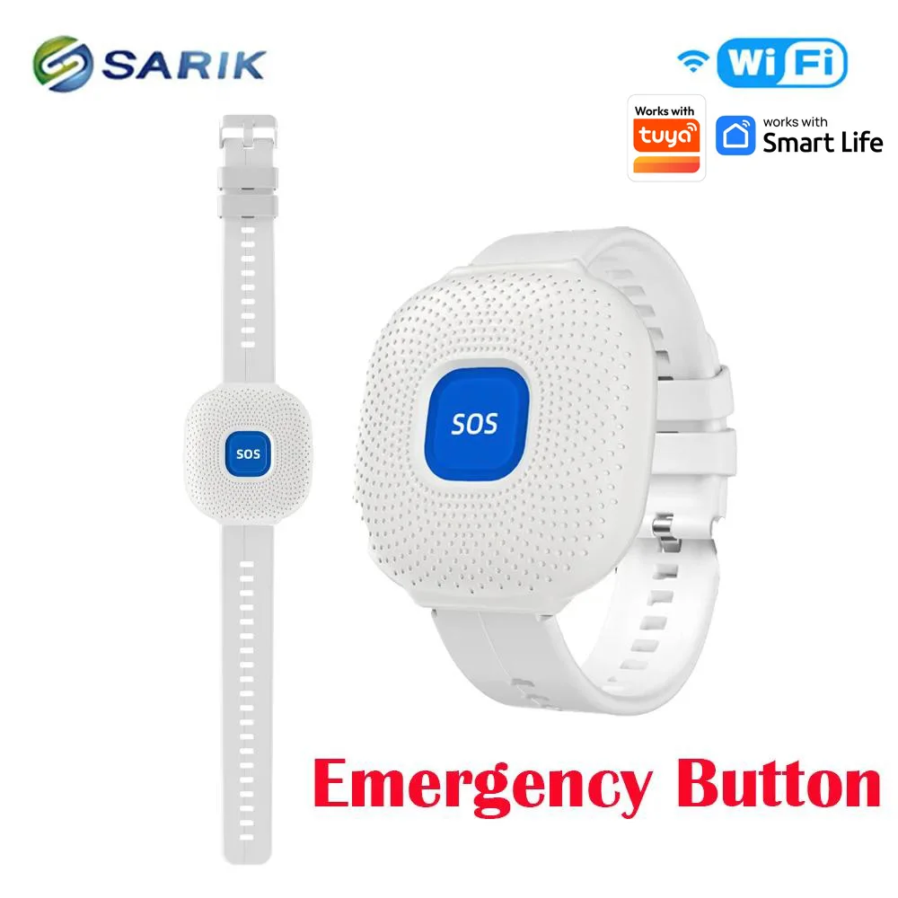 Waterproof Works with Tuya Smart Wifi Safety SOS Bracelet Emergency Alert SOS Watch Elderly Fall Alarm SOS Call Panic Button