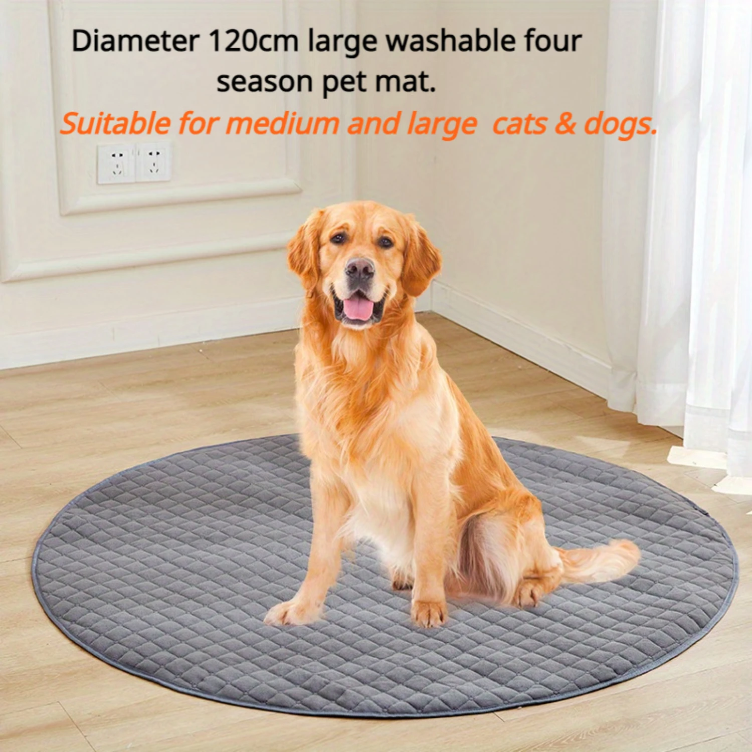 Almohadilla grande impermeable gris para mascotas para perros y gatos medianos y grandes, alfombrilla lavable antideslizante para todas las estaciones, comodidad transpirable, Ab