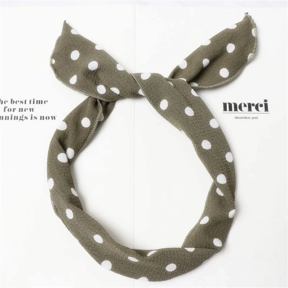 Summer Girl Fashion Black and White Dots Hair Hoops Women Korean Style Rabbit Ears Hairband Makeup Wire Head Band Washing Face