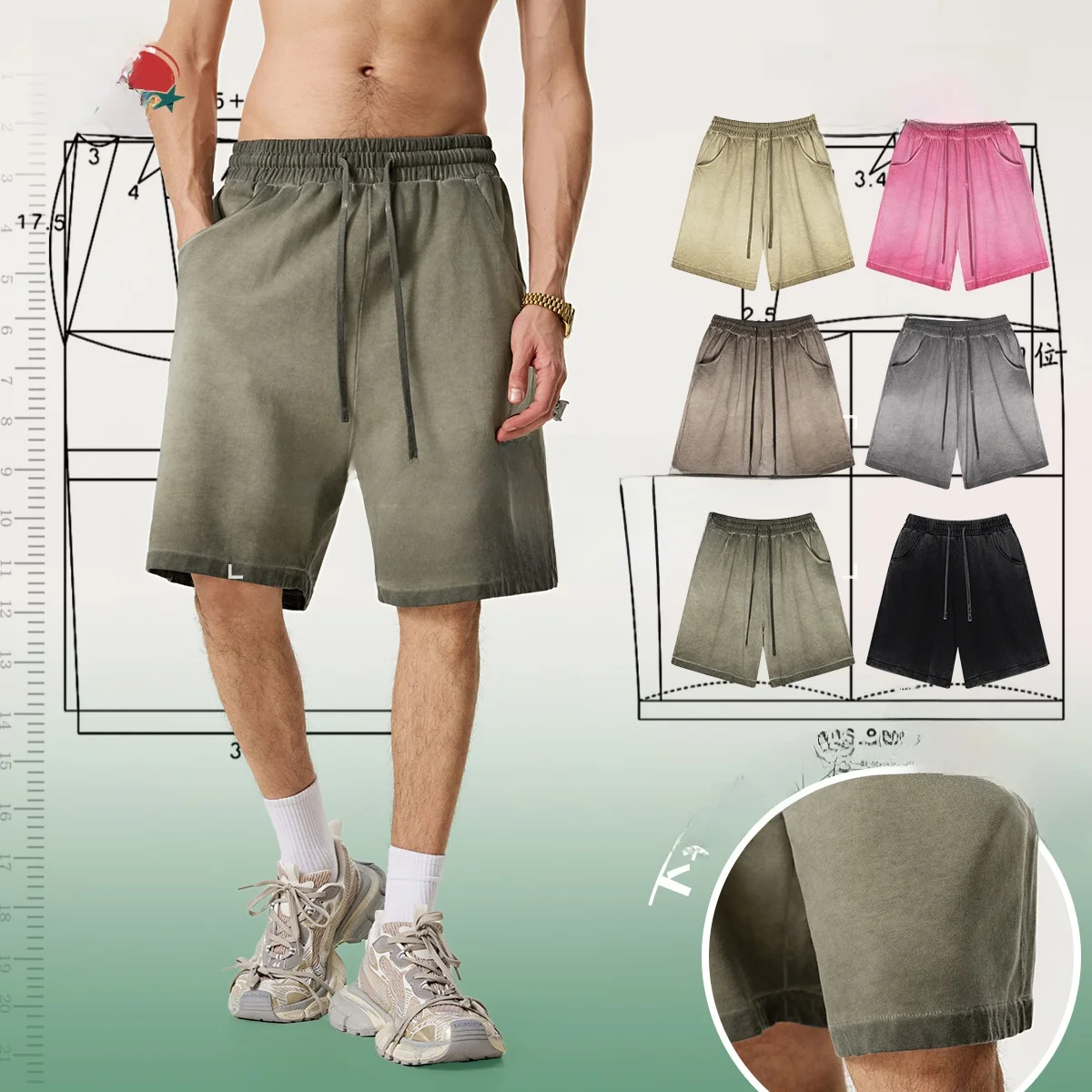 

Мужские повседневные спортивные шорты на шнурке из хлопка, летние легкие винтажные шорты-бермуды с обратным кроем