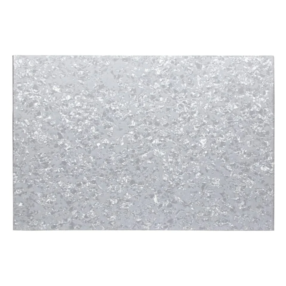 3Ply PVC พร้อมกีตาร์เบส Pickguard วัสดุแผ่น DIY Untrimmed 16.9X11.4X0.09 นิ้ว, สีขาวมุก