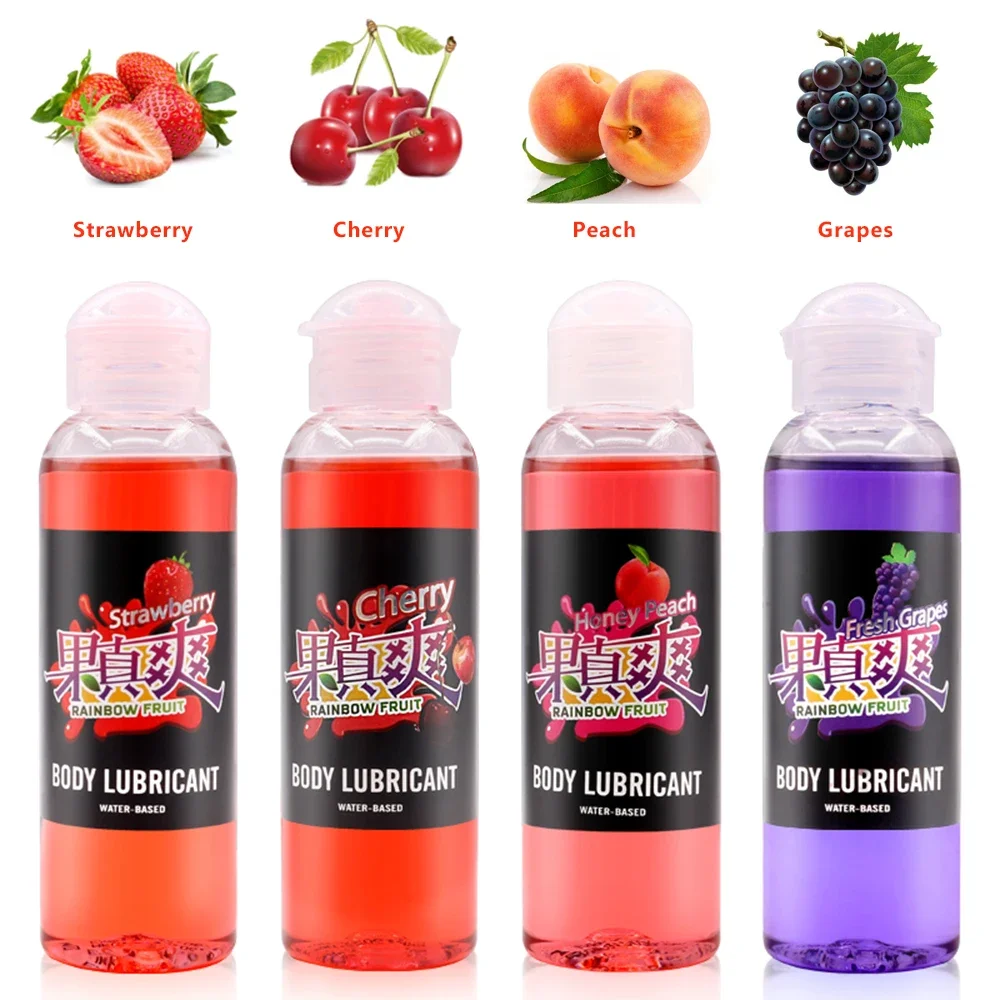 

100ml Fruit Flavor Sex Lubricant Orgasm Gel Body Massage Oil Lube Anal Water Based Lubricants Sex Oil No Greasy Easy To Clean