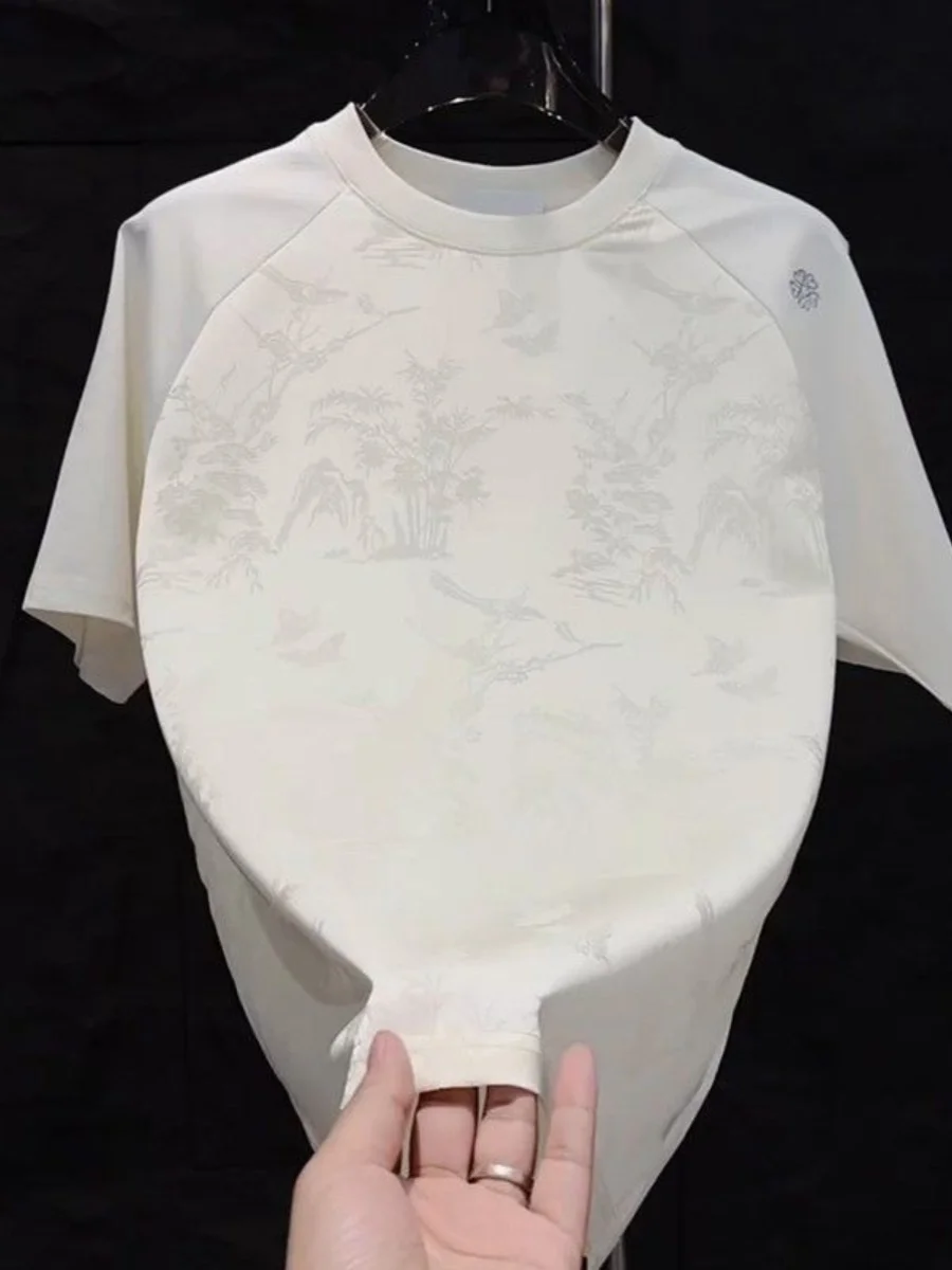 

High-End Men's ort-Sve T-irt Casual Printed Sle Loose Fit Youthful Faion Sun Protection Clothing Regular Sve