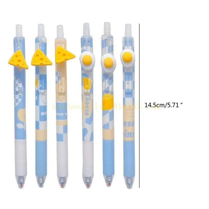 6 шт. нейтральные ручки с морской солью и сыром, выдвижные гелевые ручки, ручки 0,5 мм, школьные принадлежности для написания журналов