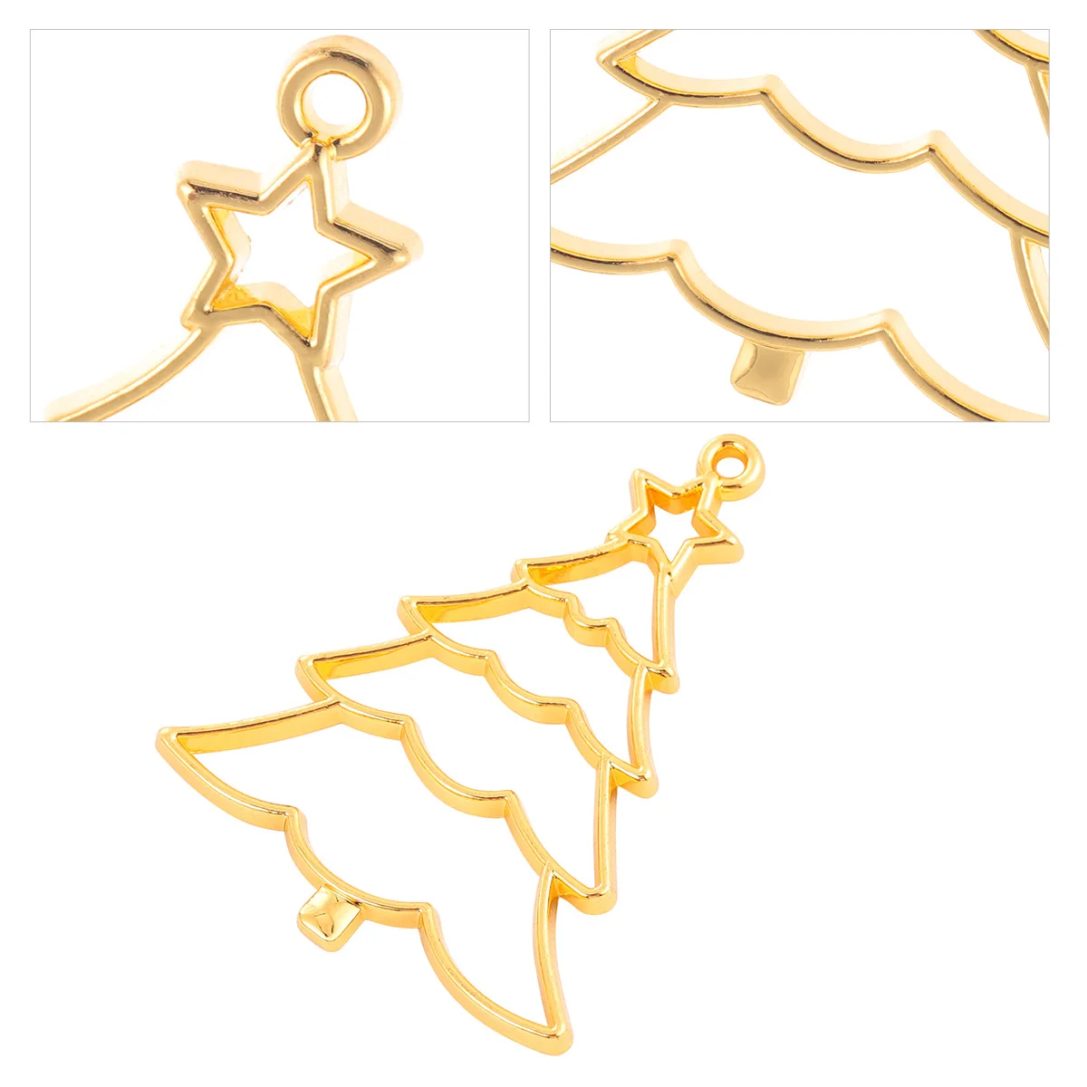 

10Pcs Christmas Tree Metal Frame Charms DIY Jewelry Making Accessories Golden Creative Styles Premium Alloy Alloy Pendant Charm