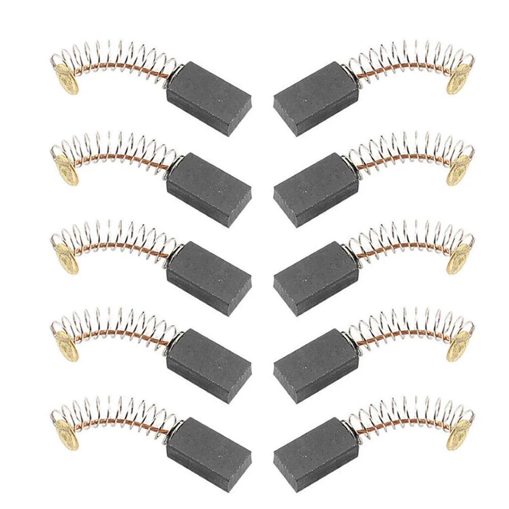 Set of 10 Electric Drill Motor Carbon Brushes with Springs 14 x 8 x 5mm Replacement Parts Compatible with Various Power Tools