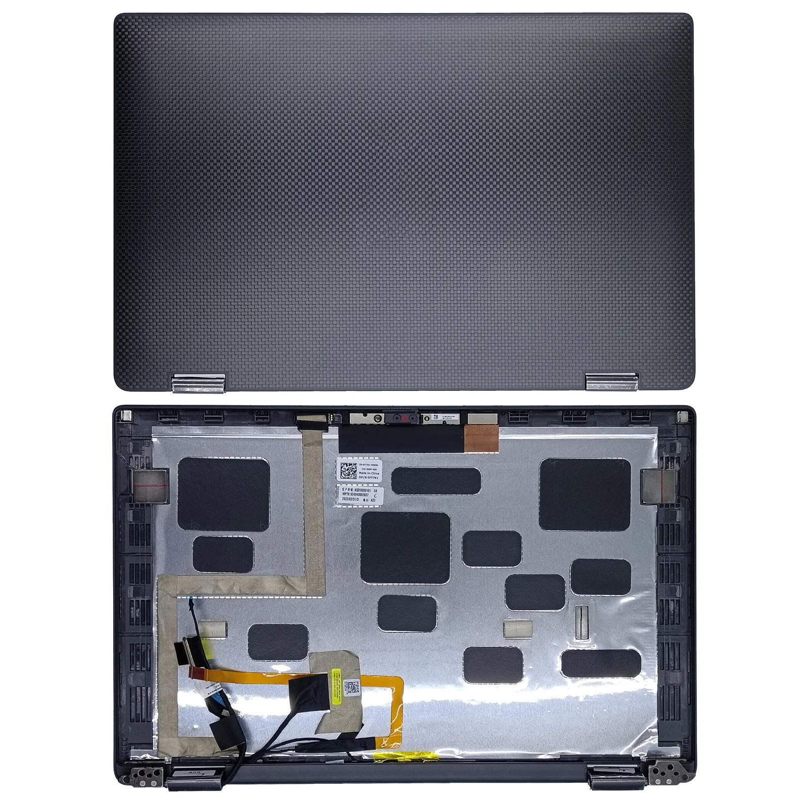 

0FT7K1 FT7K1 для ноутбука Dell Latitude 7430 2-в-1: задняя крышка ЖК-дисплея, верхний корпус, задняя панель, крышка A с петлями, кабелем экрана и камерой