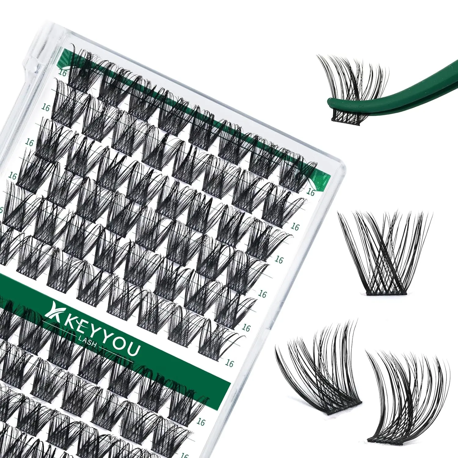 

96pcs Lash Clusters D Curl 16mm Individual Lashes for DIY Eyelash Extension Soft & Comfortable