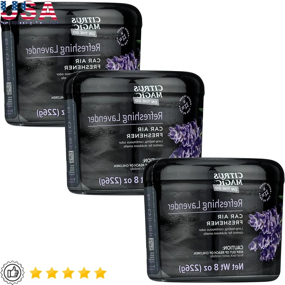 

On The Go Поглощающий запах твердый автомобильный освежитель воздуха Лаванда Стойкий устранитель запаха до 4 недели Нетоксичный 3 упаковки