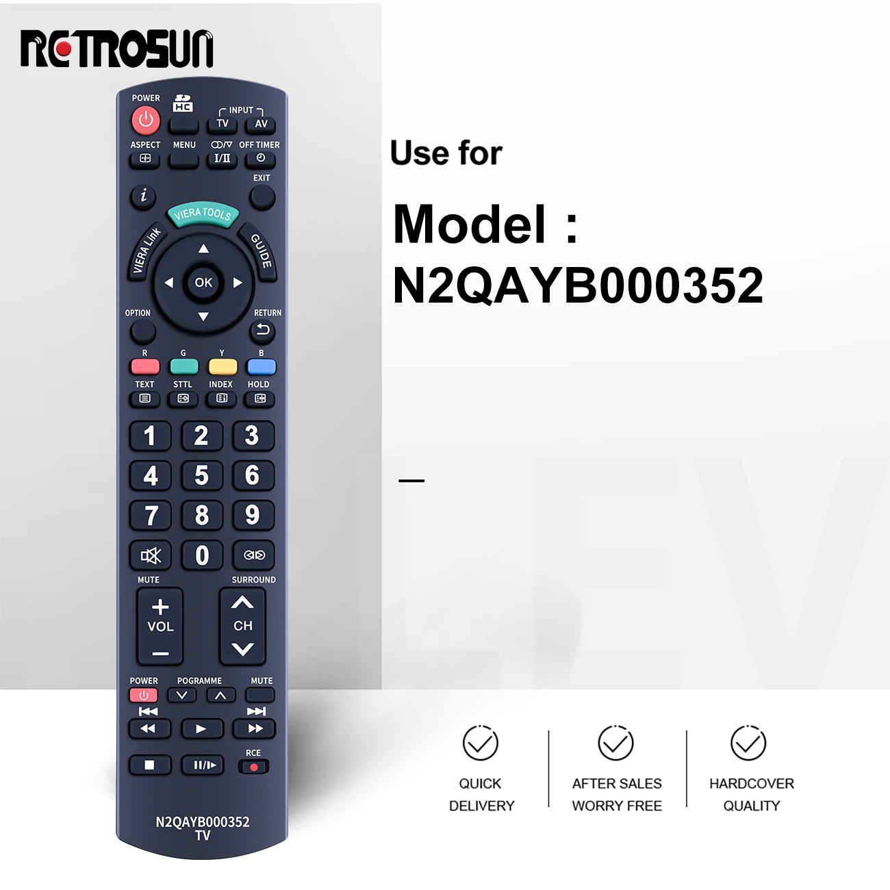 New N2QAYB000352 Remote Control For Panasonic TV TH-P42X10 TH-P50X14A