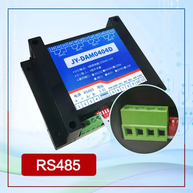 Relay IO Module Control Board: 4-channel Serial Port Isolation, 485 Ethernet Port, WiFi, LoRa - DAM0404D