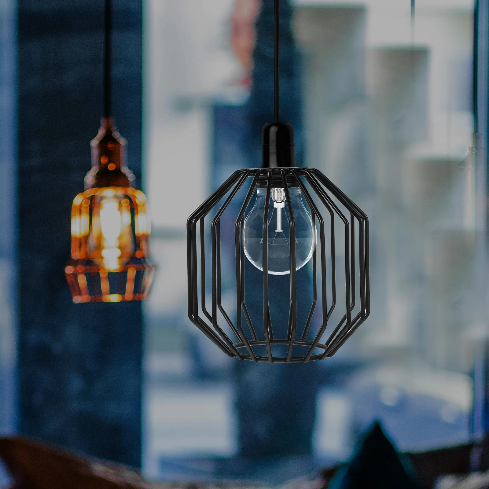 

1pc Mini Iron Birdcage Pendant Light Shade Soft Diffused Lighting For Living Room Bedroom Hollow Metal Lampshade Frame Cage