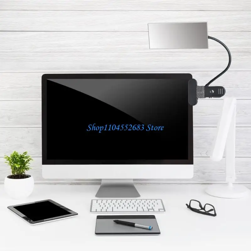 

Y6GD Adjustable Flexible Clip On Security Mirror Rectangle/Round Convex Design for Desk or Cubicle Rear View Monitoring