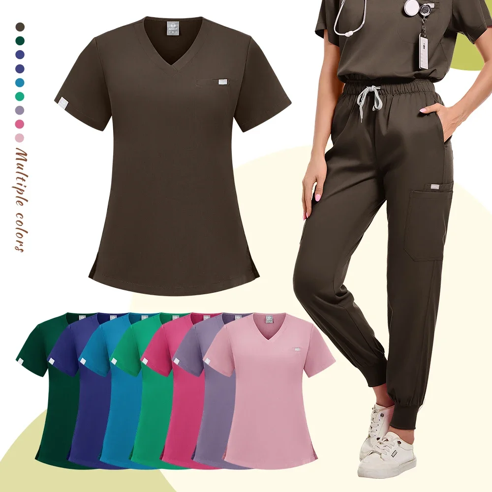 Male and female general hospital dental clinic beauty salon high-quality thick version pure color pharmacy doctor's uniform