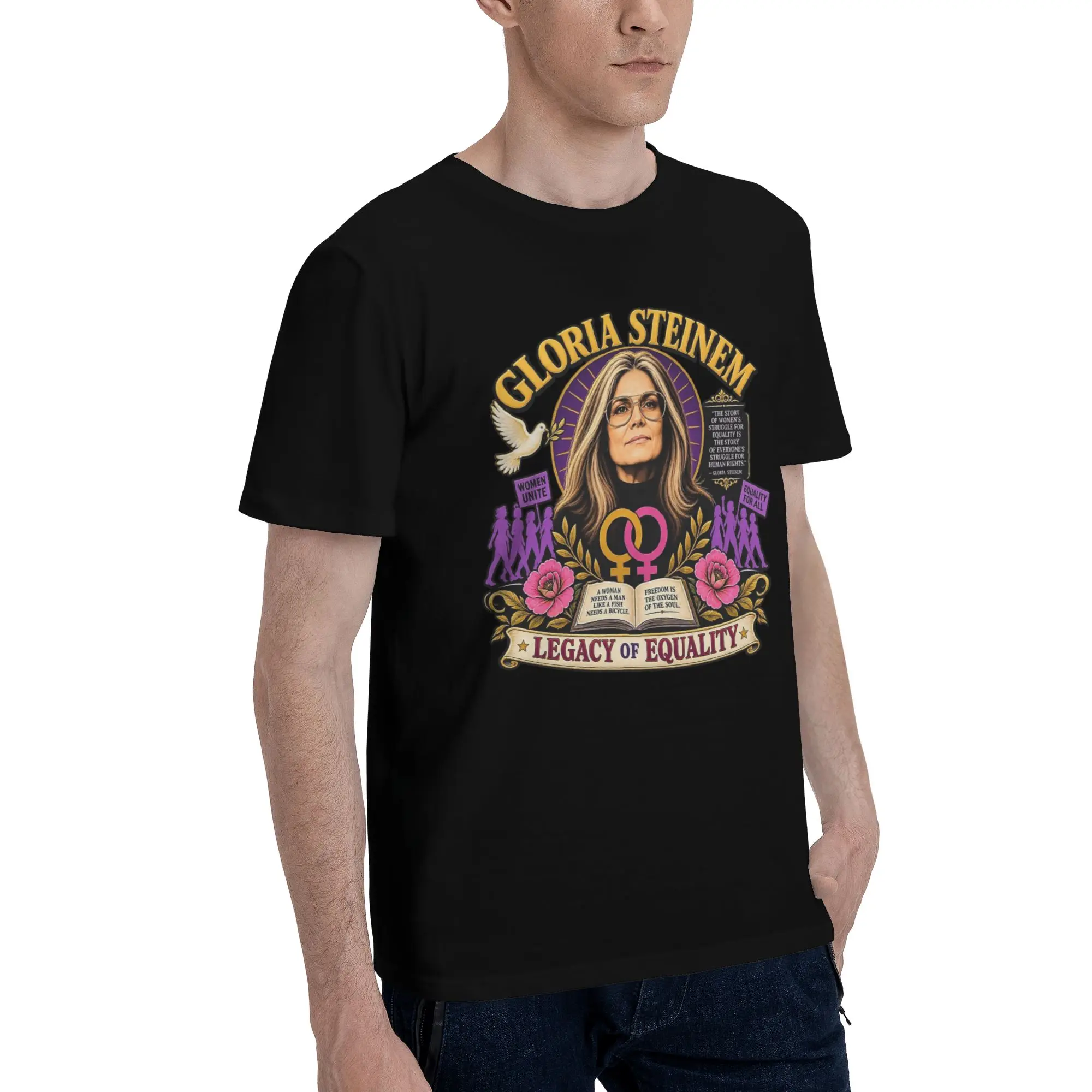 RIP Gloria Steinem  Outfit Men Women T Shirt Cotton Tee Graphic Printed  T-shirt Clothes