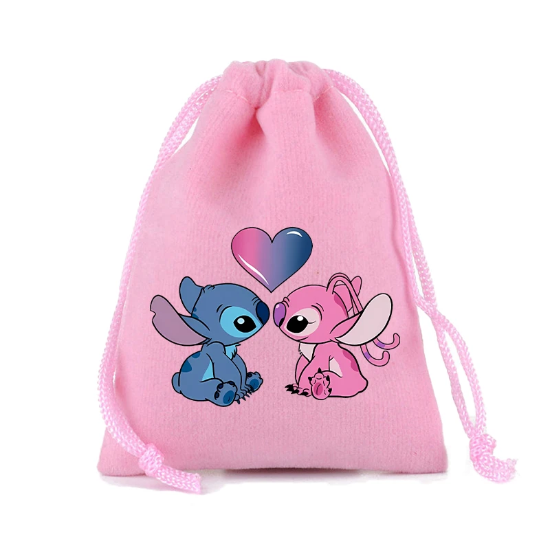 Disney Stitch Drawstring Bag Cute Cartoon Clothes Organiser Portable Large Volume Home Life Supplies Candy Birthday Gift Bags