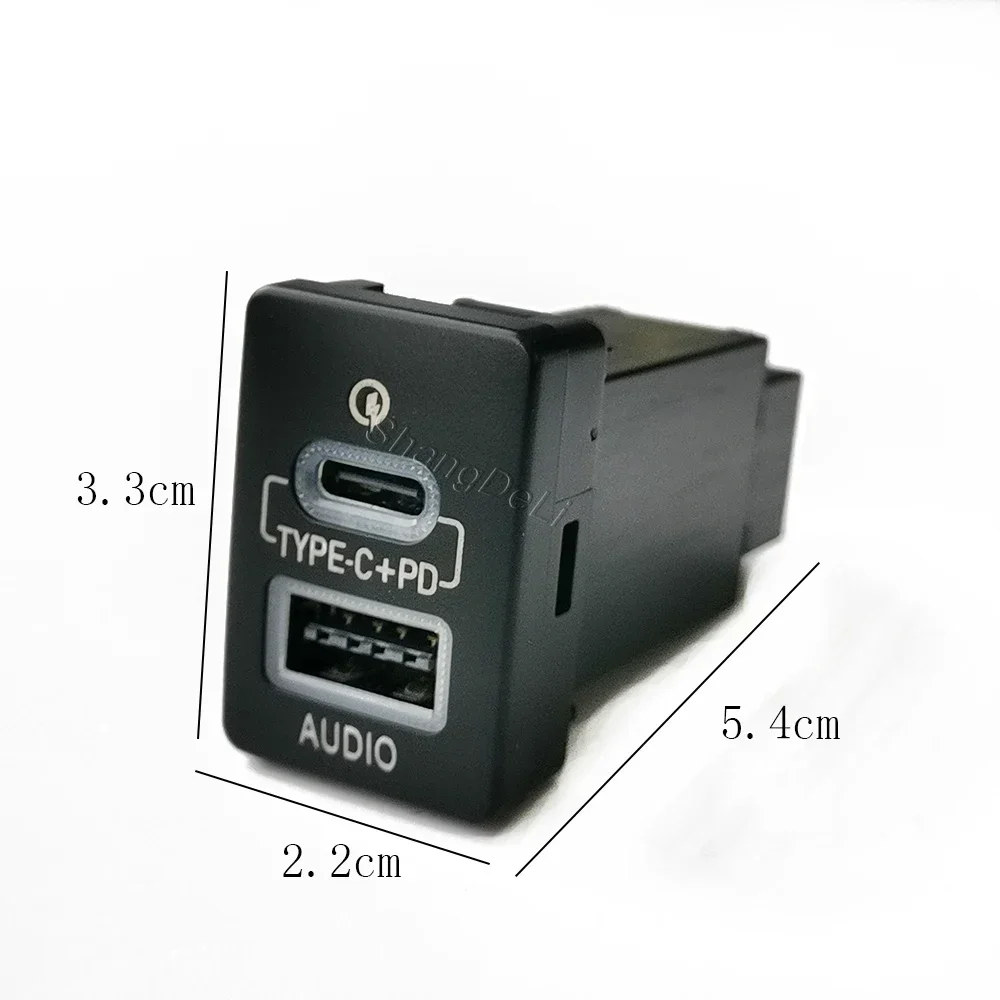 Car USB QC3.0 Quick Charger Input Adapter Audio Socket For Toyota Camry 50 Prius Corolla Land Cruiser PRADO RAV4 Auris 2007-2018