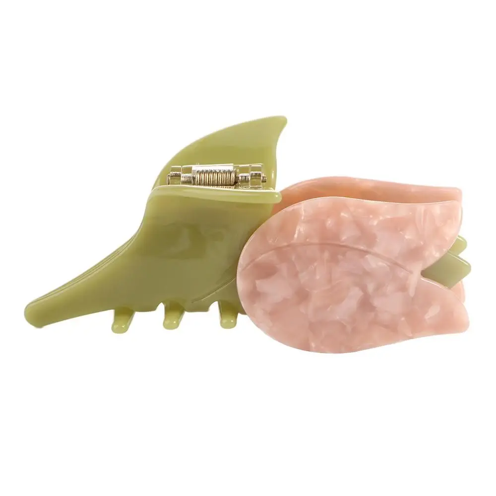 Pince à Cheveux en Forme de Fleur d'Acide Acétique, Barrettes de Tulipe, Requin en Acétate, Porte-Queue de Cheval, Accessoires pour Femme