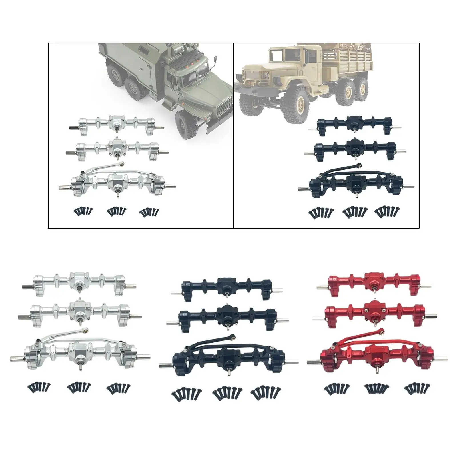 RC Anteriore Medio Asse Posteriore Set Aggiornamento in Metallo Sostituisce Facile da Installare Modifica Parti di Veicoli Modello RC per B36 B16