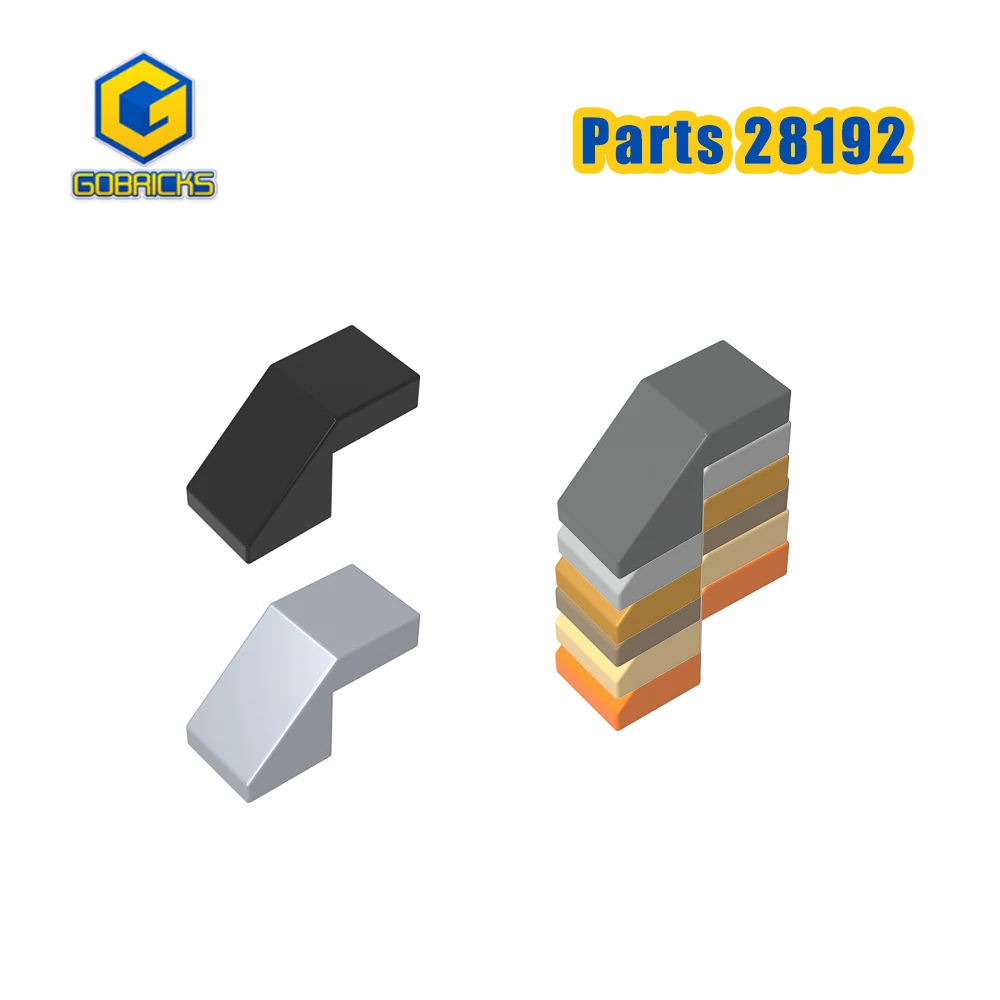 

Gobricks 50 шт. 28192 MOC смешанные цвета наклон 45 ° Кирпич 2 x 1 с перевернутым вырезом 2/3 и без шпилек, строительные блоки, серая игрушка