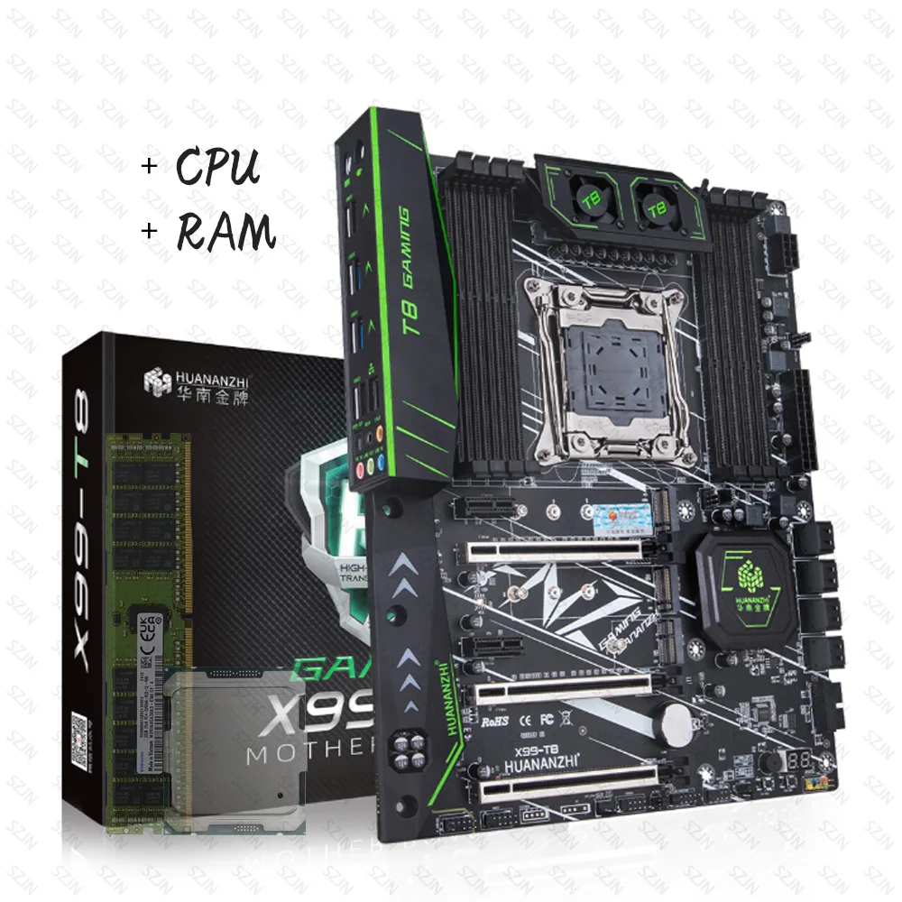 HUANANZHI X99-T8 Motherboard LGA 2011-3 USB3.0 NVME M.2 SSD Support DDR3 REG ECC Memory and Xeon E5 V3 V4 Processor