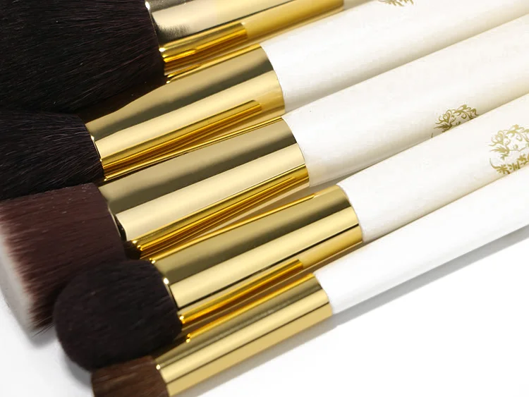 Juego de brochas de maquillaje, 10 piezas de base, brocha de maquillaje en polvo, colorete, corrector, sombra de ojos, brocha de maquillaje para cejas