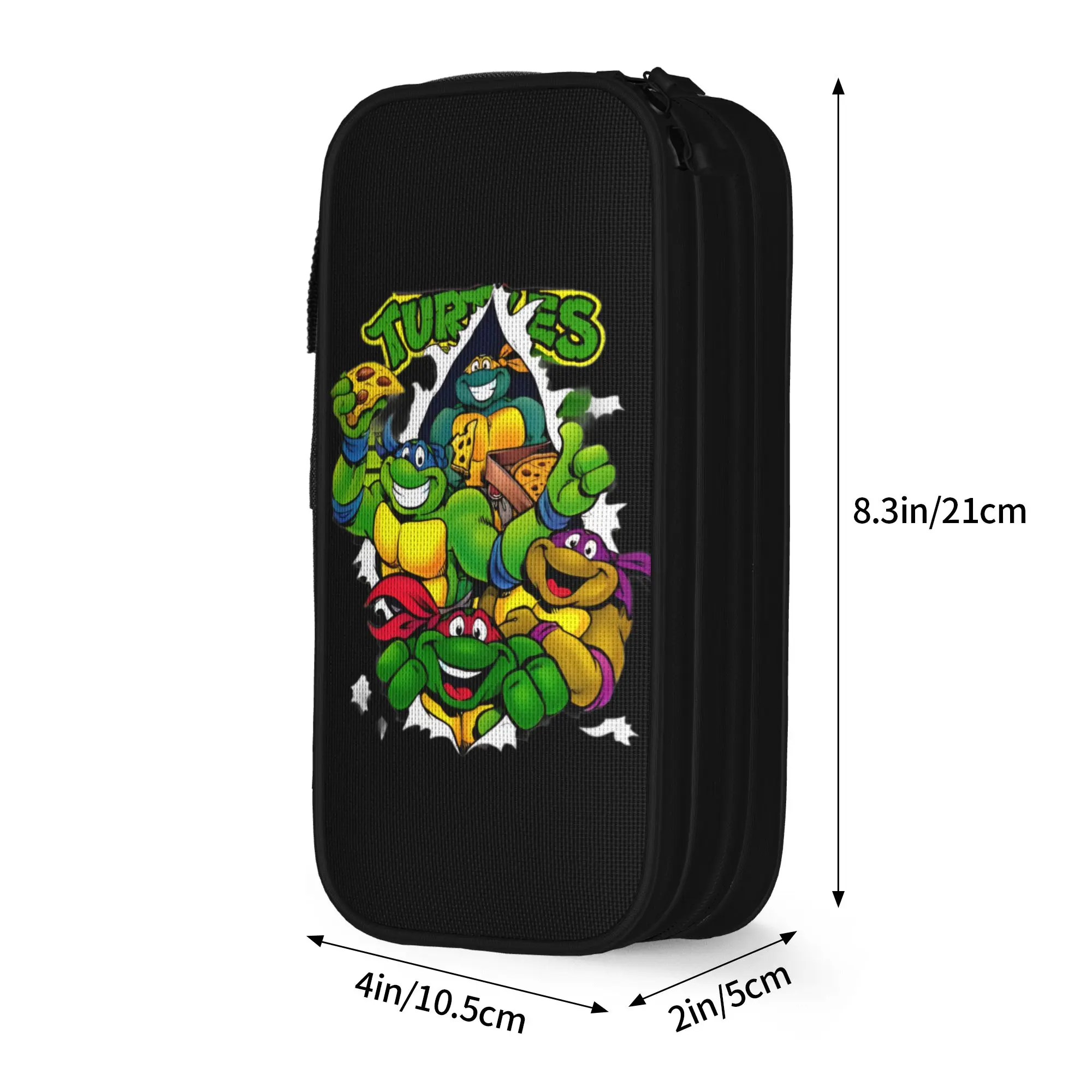 Classic TMNT T-Turtles Pencil Case Anime Pencilcases Pen for Girl Boy Large Storage Bags Students School Cosmetic Stationery