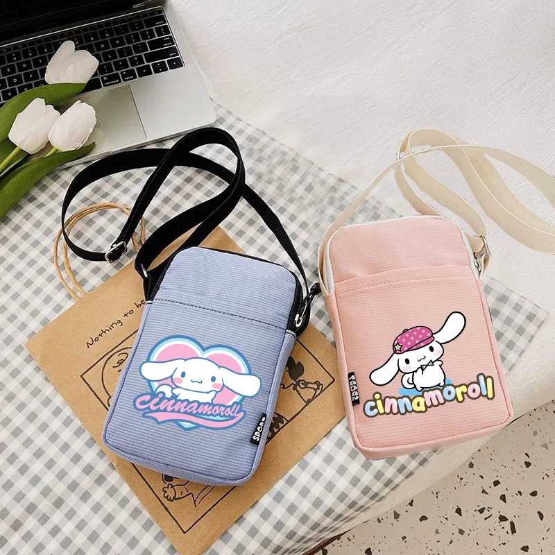 

Cinnamon Cute Shoulder Bags Sanrio Kawaii Large Capacity Daily Crossbody Bag Cinnamoroll Cartoon Anime Figures Handbag Phone Bag