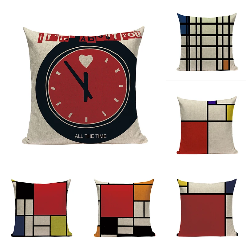 

Geometric Cushion Decorative Cushion Covers Fashion Christmas Decorations Home Red Black Customized Pillows Cases