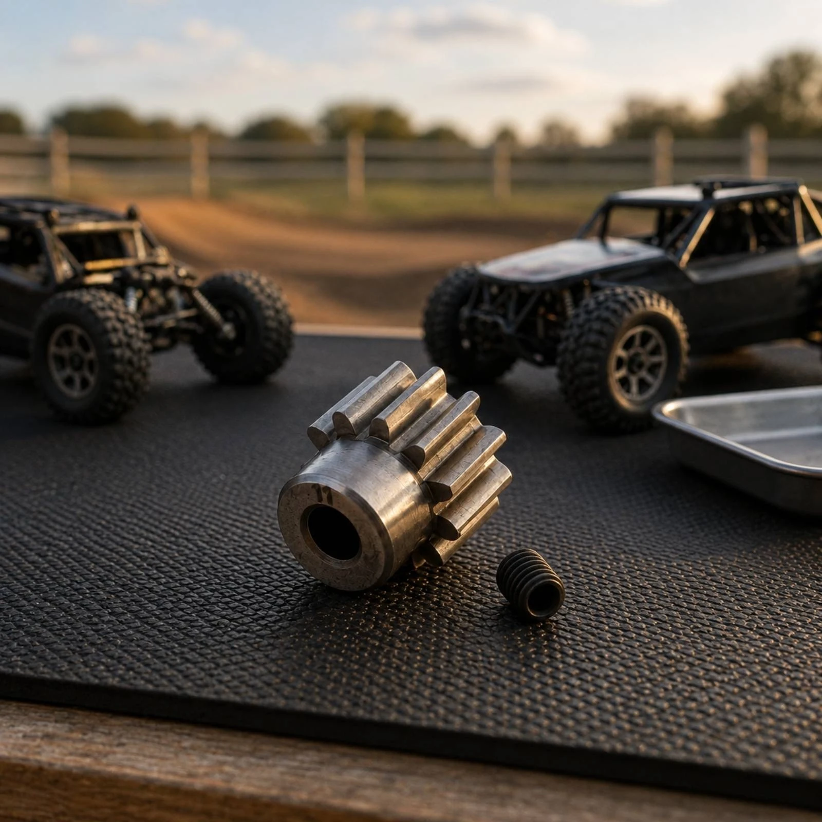 Metal Pinion Gear Set Cylindrical Hub RC Drivetrain Gear for Model Control Motor Shaft Use