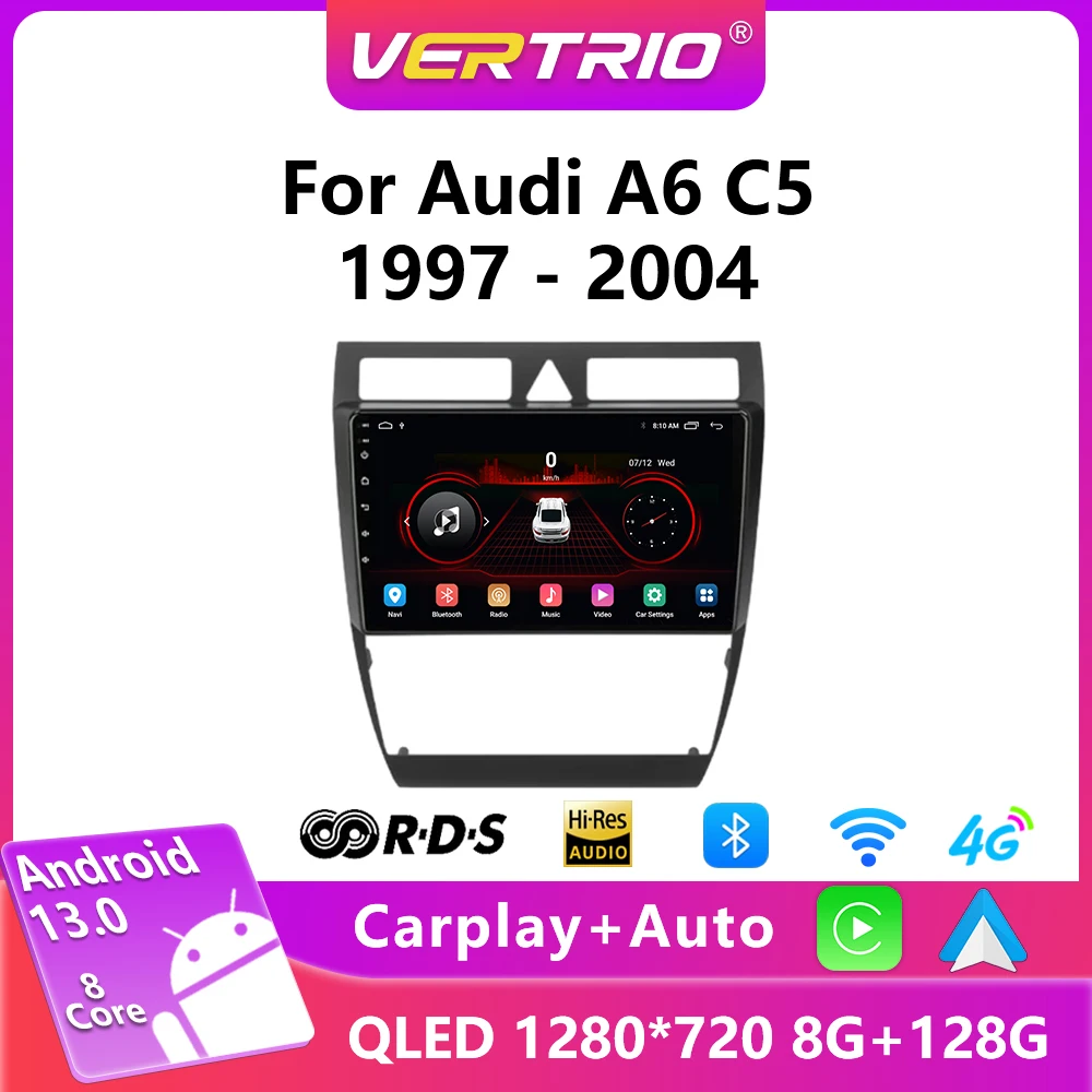 

Android 13 Car Radio For Audi A6 C5 1997-2004 S6 2 1999-2004 RS6 1 2002-2006 Multimedia Video Player GPS Navigation 2din Carplay