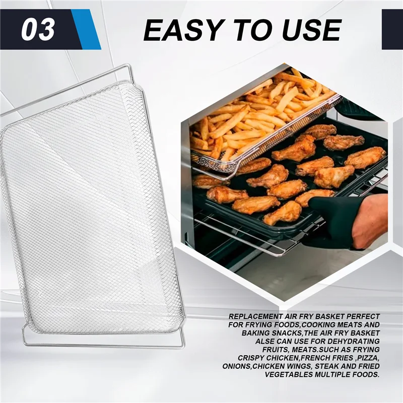

BAAN-Air Fry Basket For Ninja Foodi DT251 DT201 DT200 Air Fryer Oven,Stainless Steel Air Fryer Oven Replacement