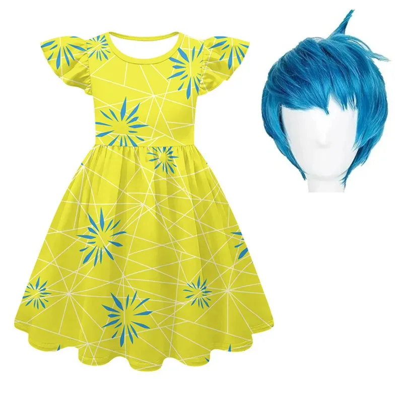 애니메이션 영화 인사이드 아웃 2 조이 코스프레 의상 조이 화난 두려움 싫증 코스 의상 어린이 할로윈 무대 공연 의상