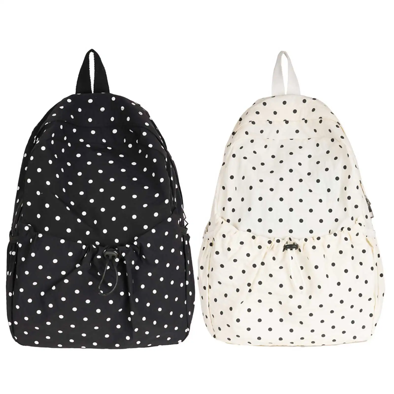 Women Nylon Polka Dot Daily Daypack Purse Large Capacity Casual Daypacks Multiple Pockets for Teens Travel