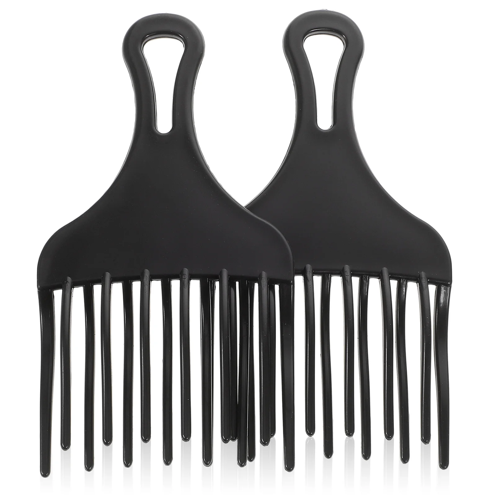 

2Pcs Hair Comb Wide Tooth Black Size L Plastic Hairdressing Comb Salon Styling Scalp Massage Detangle Thick Hair