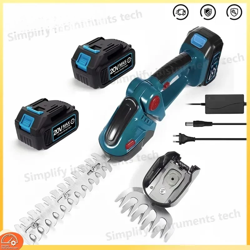 2 in 1 21V Cordless Hedge Trimmer Rechargeable Handheld Shrub Trimmer Garden Pruner Weed Cutter for Makita Batteries