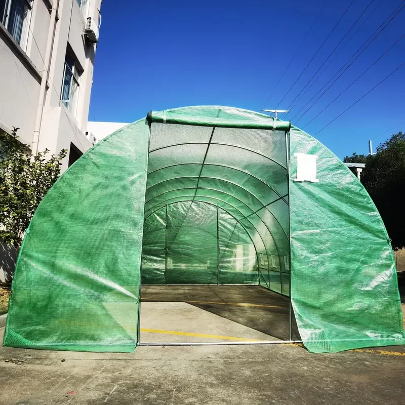 Portable Large PE Tunnel Walk-in Greenhouse with Metal Frame and PE Film Cover for Garden Tunnel Heater Greenhouses