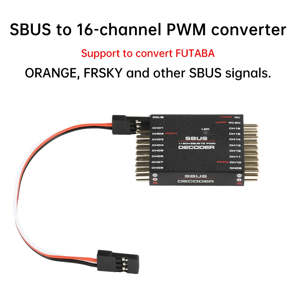 16-Kanal-SBUS-zu-PWM/PPM-Decoder für Frsky X8R RXSR Empfänger, PC-Einstellung kompatibel, Fernsteuerungs-Zubehör – Detail 3