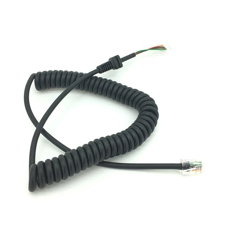 Yaesu MH-48A6J Handheld PTT Mic Replacement 6-Pin Speaker Microphone Cable for FT-90R FT-1802 FT-7800 FT-8800 FT-8900R Car Radio