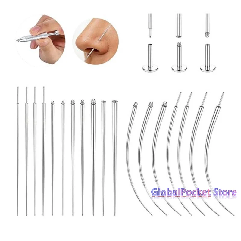 [TG823]10pcs Stainless Steel Insertion Pin Taper Guide Rod Piercing Stretching Tool For Internally & Externally Threaded Jewelry