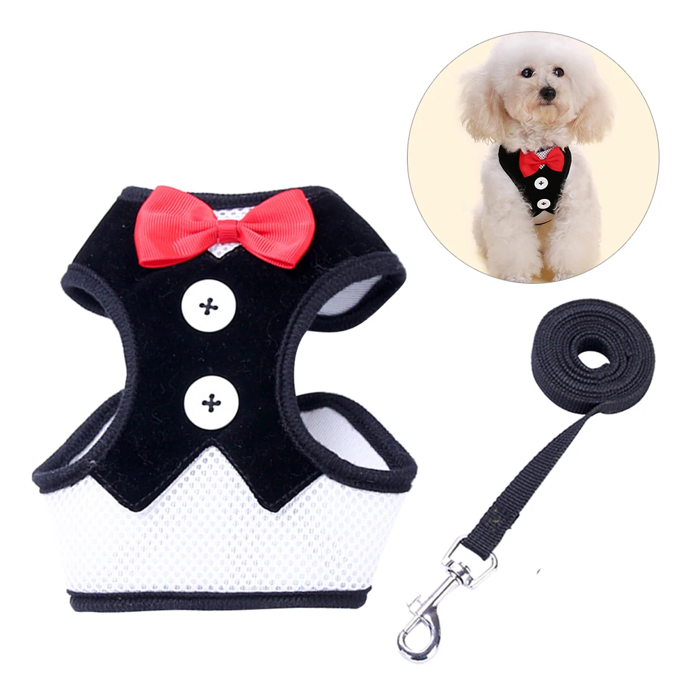

Harness Back Chest Strap Pet Supplies Leash Collars Bow Tie Evening Dress Dog Vest