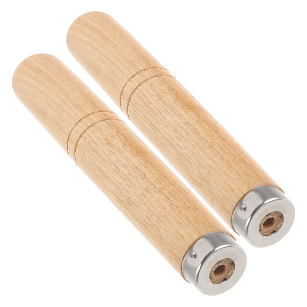 

2pcs Solid Wood Spatula Handle Universal Detachable Pot Pan Replacement Heatproof Kitchen Gripper Household Skillet for Pots